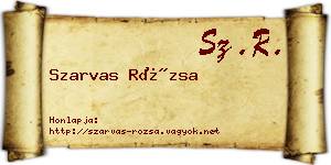 Szarvas Rózsa névjegykártya